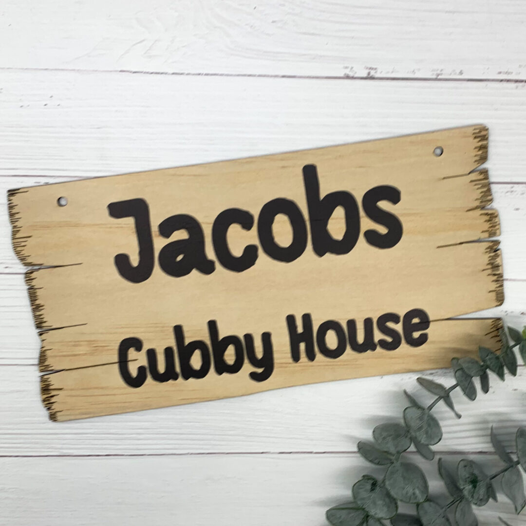 cubby house sign