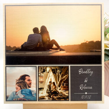 photos on wood, wood collage, valentines day photo