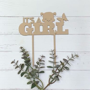 its a girl cake topper