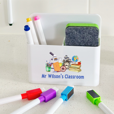 personalised teacher gift, magnetic whiteboard pen holder