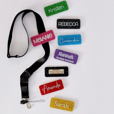 personalised name badges, teacher name badges