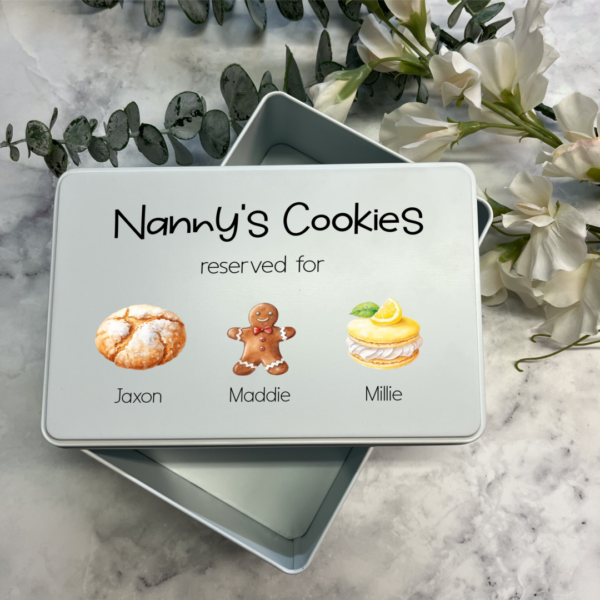 personalised cookie tin, mothers day gift