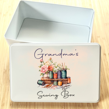 personalised sewing tin, mothers day gift