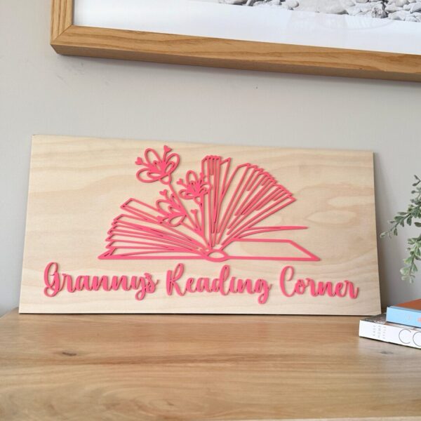 personalised reading sign, 3D library sign