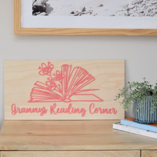 personalised reading sign, 3D library sign