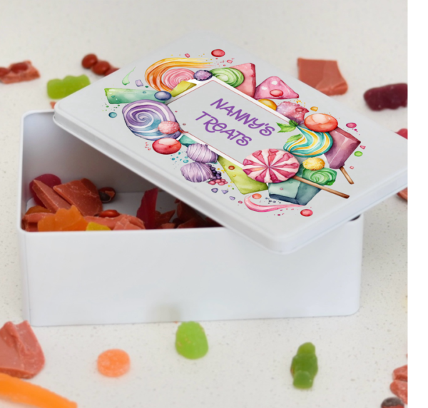 personalised mothers day gift, sweets tin. treat box